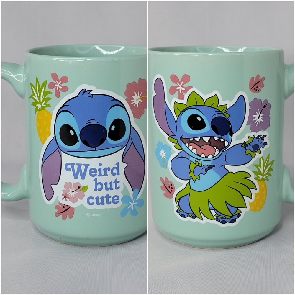 Stitch "Weird But Cute" Mug, Stitch In Hawaiian Skirt, Disney, NEW